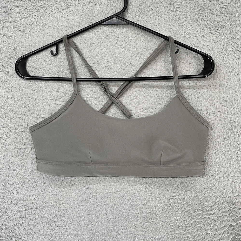 Alo Yoga Airlift Intrigue Bra Womens Small Green Crossback Yoga Gym Activewear